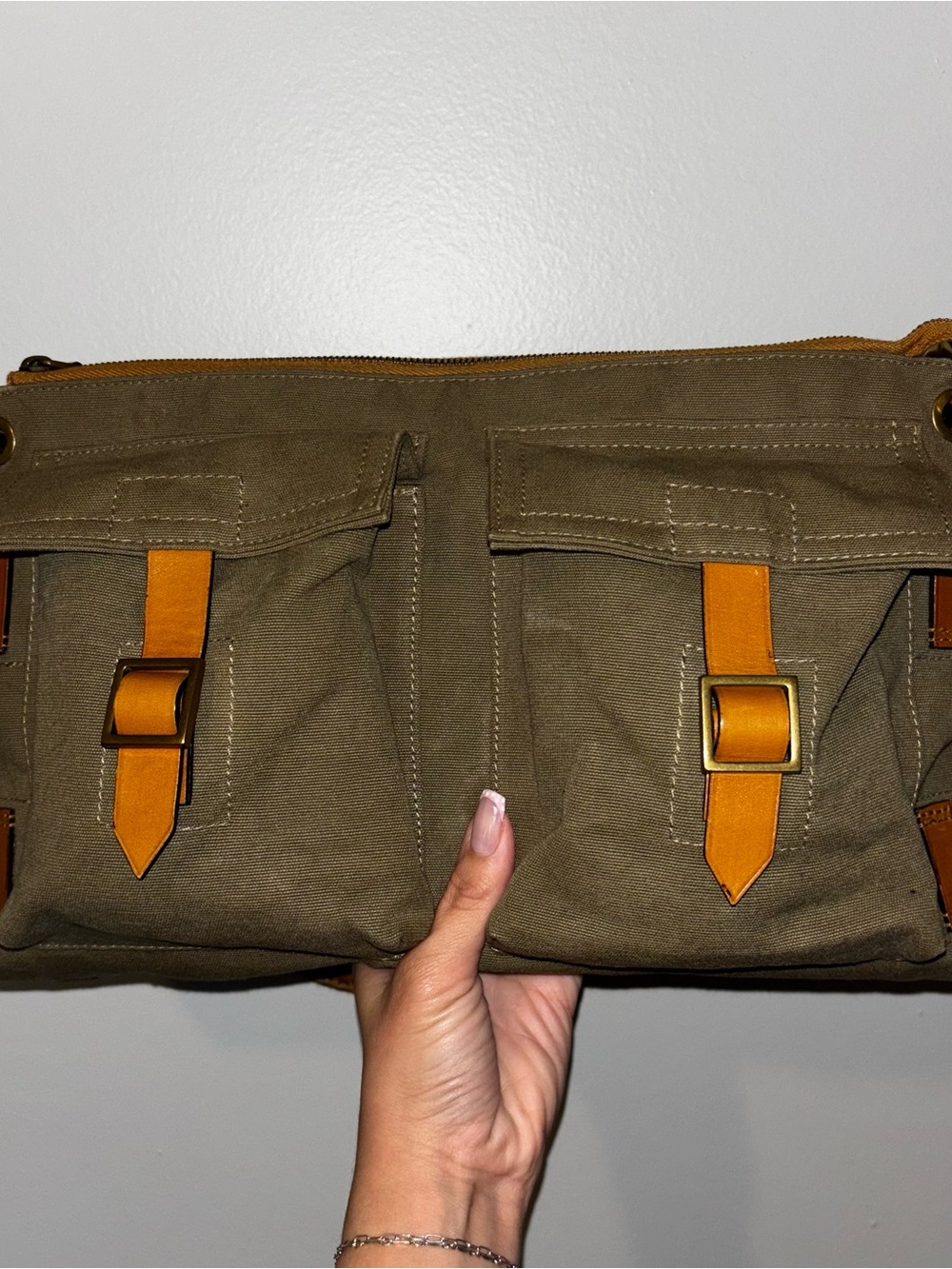 Gucci Khaki Canvas Utilitarian Shoulder Bag - Picture 2 of 12